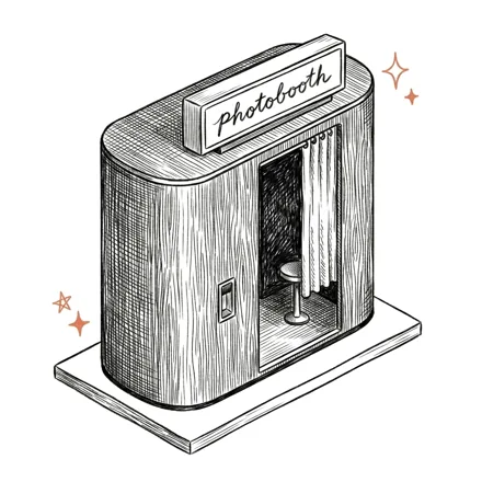Illustration of a single classic photobooth